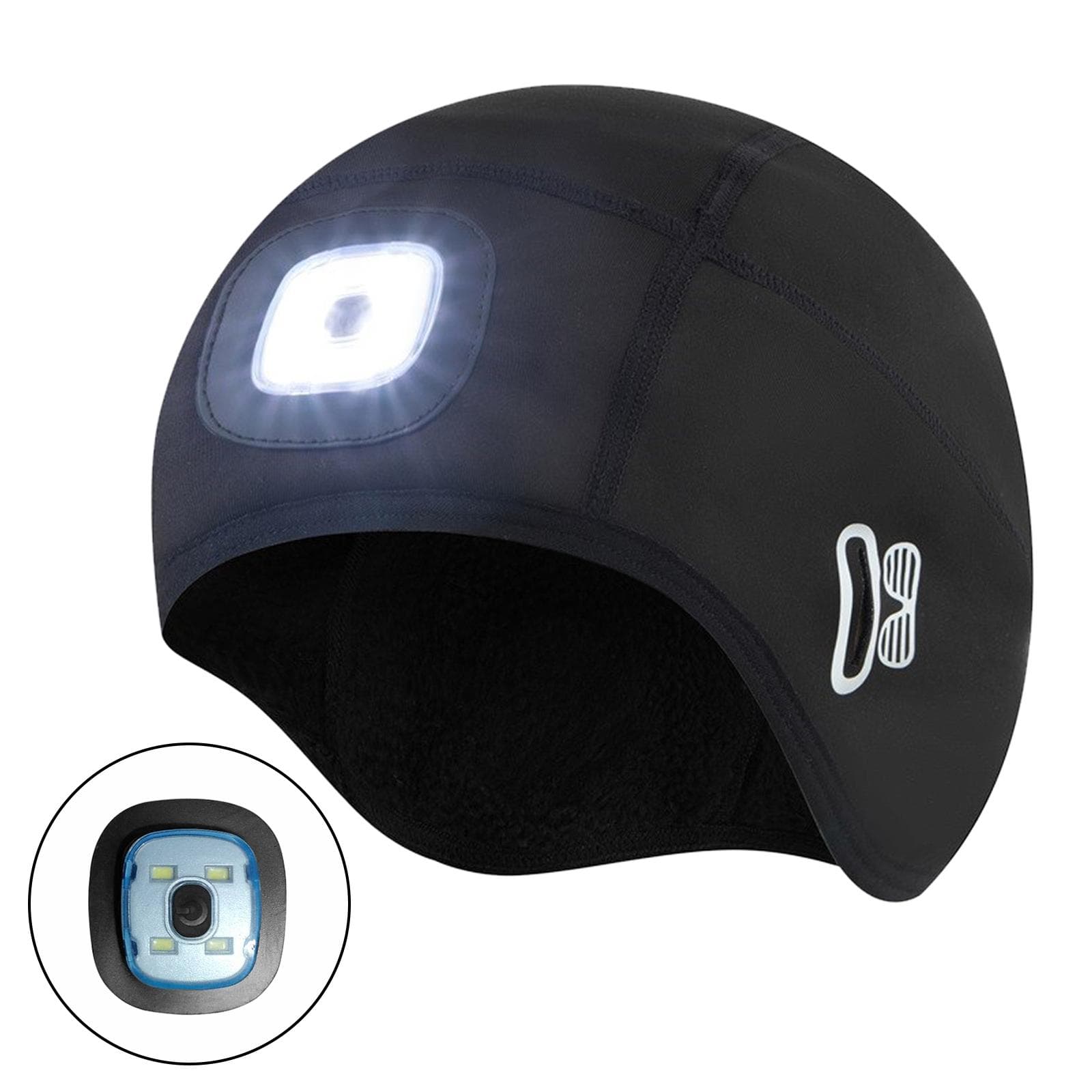 Knitted Sports Hat with Light/Adjustable Knob Rechargeable LED Beanie Hat for Men and Women Winter LED Light Hat Button Battery