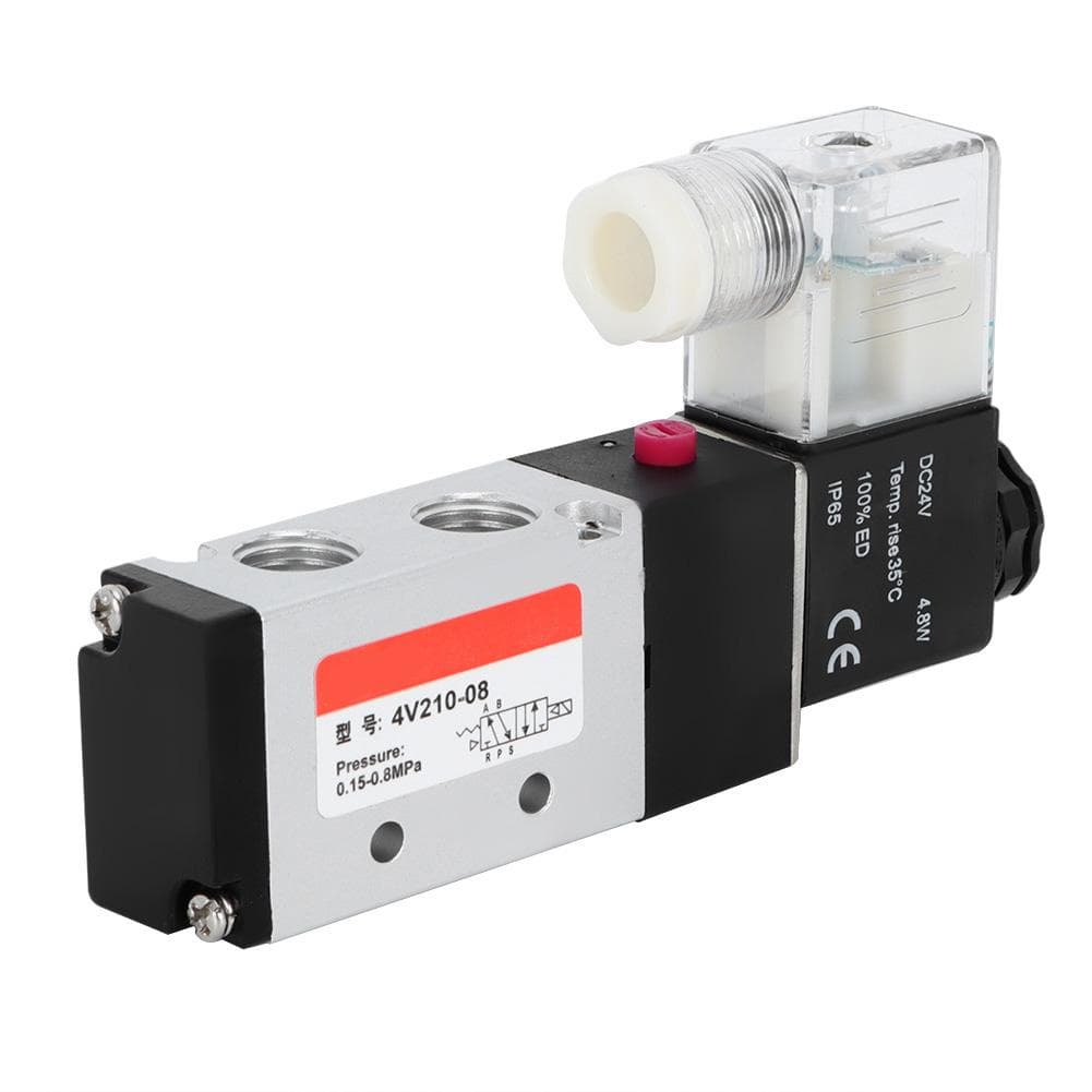 2 Position 5 Way Aluminum Alloy Pneumatic Solenoid Valve Pneumatic Piping Equipment (220V)