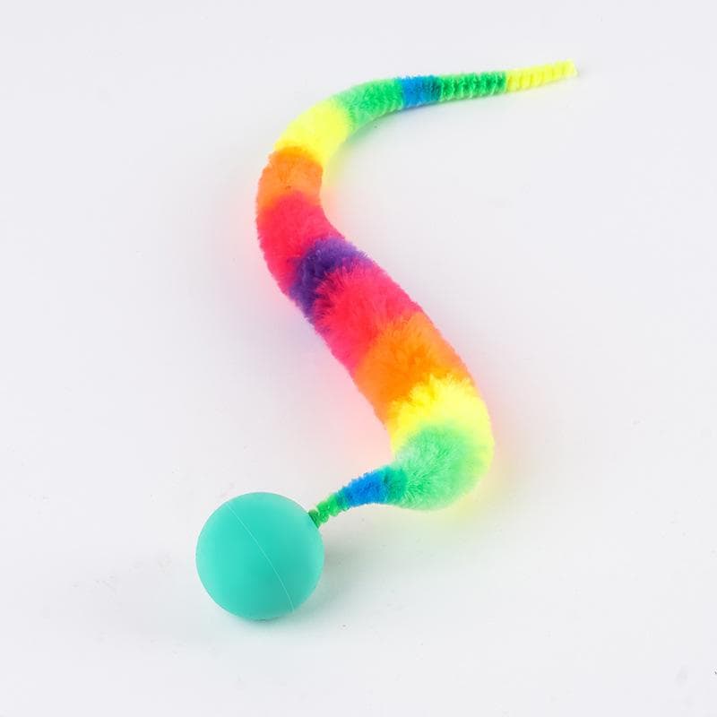1pcs Magic Worm Cat Toys - Interactive Indoor Play Balls for Cats Durable Polyester Pet Toys blue
