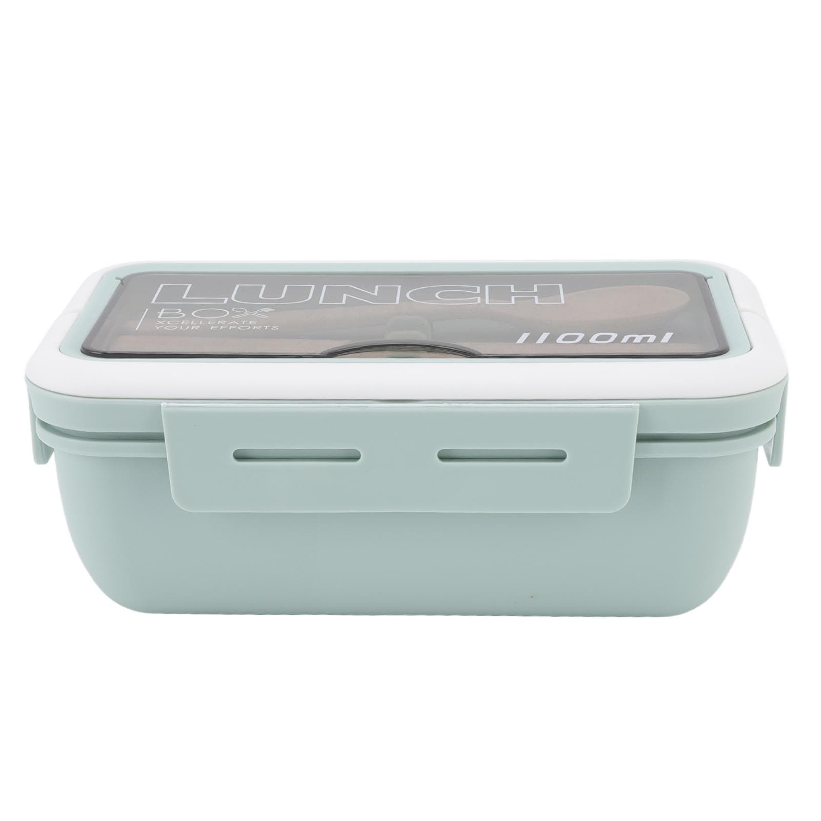 Compartment Lunch Box 2 Compartments 1100ml Loveliness Adult Bento Box with Spoon Chopsticks for L(for 6.5-9kg) green