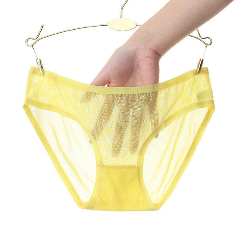 Women's Low-Waist Seamless See Through Mesh Briefs Sheer Panties Knickers Underwear Transparent XL