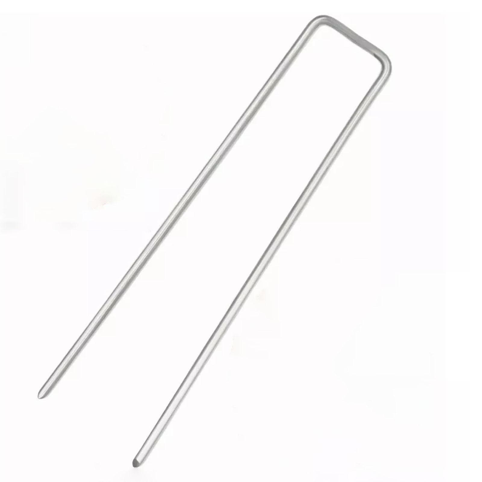 50PCS U Type Turf Nails Galvanized Steel Rust Proof Garden Stakes for Securing Fences Weed Barrier