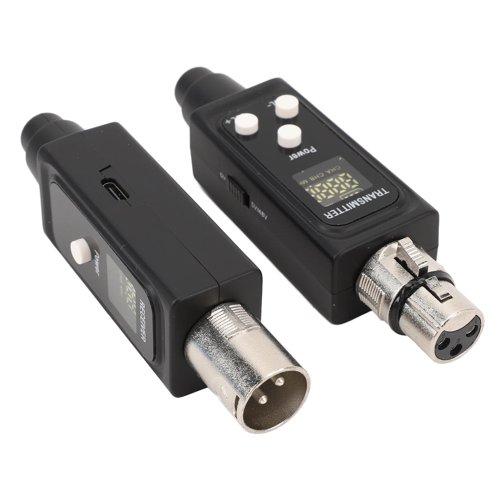 2.4GHz UHF Wireless XLR Transmitter Receiver Rechargeable Noise Reduction Volume Reverb Mute for