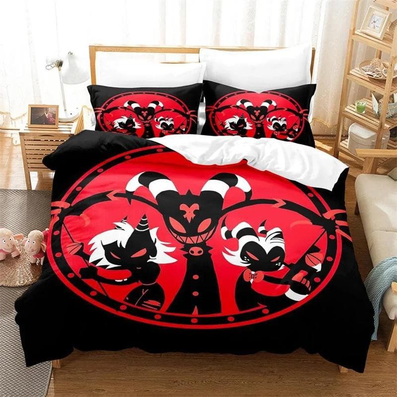 3D Print Helluva Boss Bedding Set,Duvet Cover Comforter Bed Set Quilt Cover Pillowcase,King Queen Twin Size Boys Girls Adults 135x200cm 2pcs