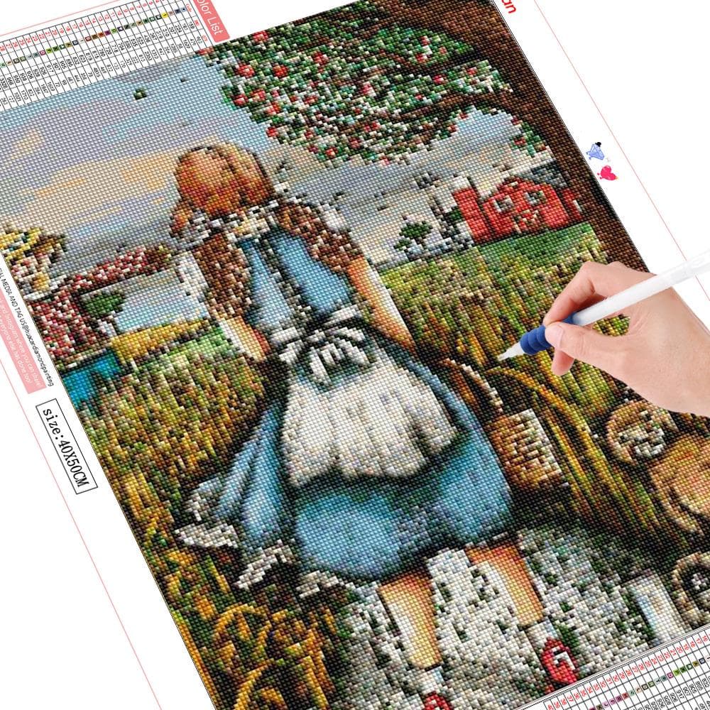 Full Round Diamond Embroidery Girl Diamond Painting Portrait Pictures 20X30