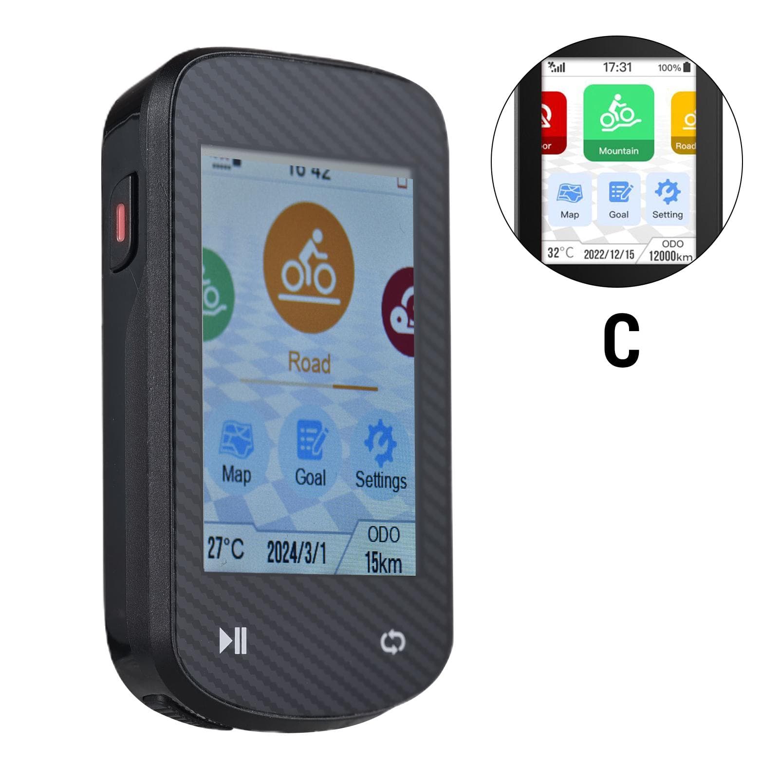 GPS Bike Computer Wireless Waterproof GLONASS ANT+ Sensor and BT Compatible Offline Maps Gyroscope C