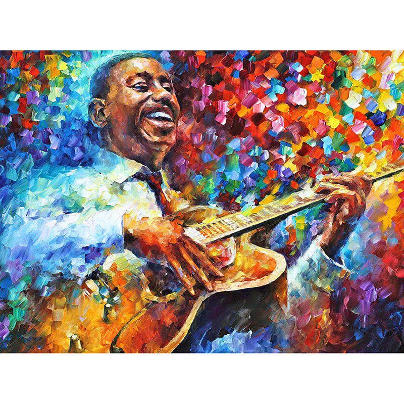 Full Round Drill Diamond Embroidery Guitar Style 5D DIY Diamond Painting Cross Stitch Rhinestone 20X30CM