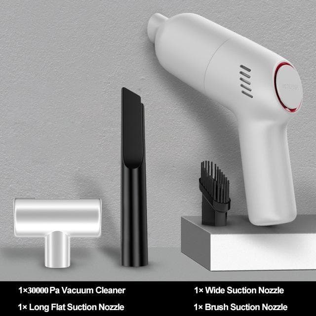30000Pa Powerful Car Vacuum Cleaner Wireless Handheld Portable Household Mini Vacuum Cleaner with 4000mah Battery Wet and Dry Use white