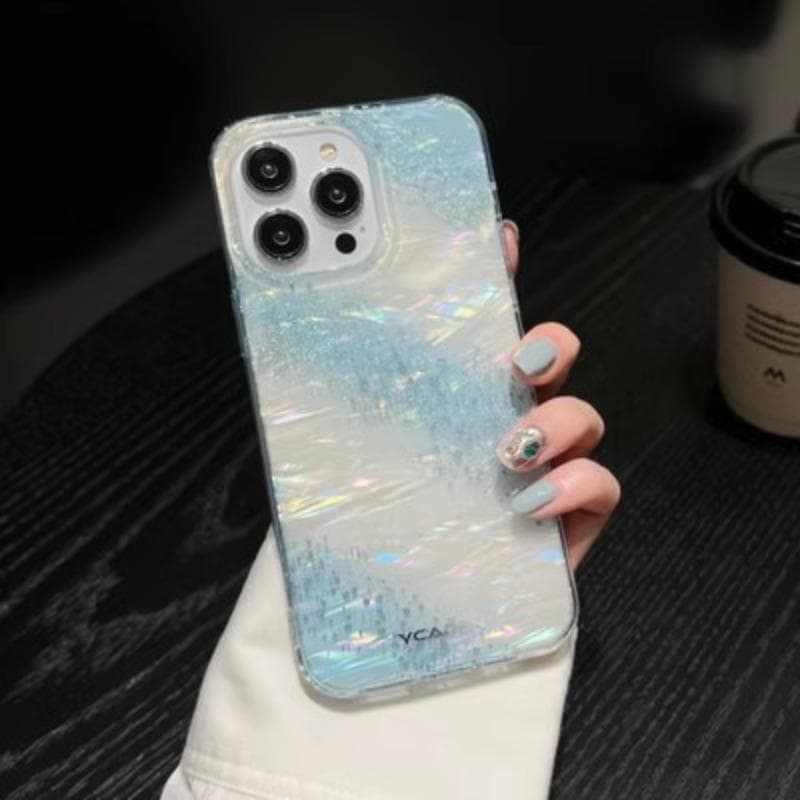 Suitable for Apple 16 Phone Case, Glitter-colored Liuyun Xinghe IPhone15proMax Women's Model 14 High-end Anti-drop Case iPhone12promax blue