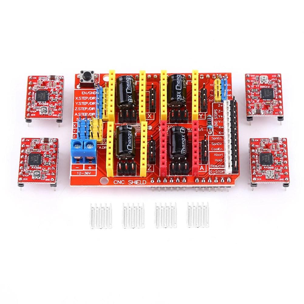 CNC Shield Expansion Board 4Pcs A4988 Stepper Motor Driver For Engraver 3D Printer