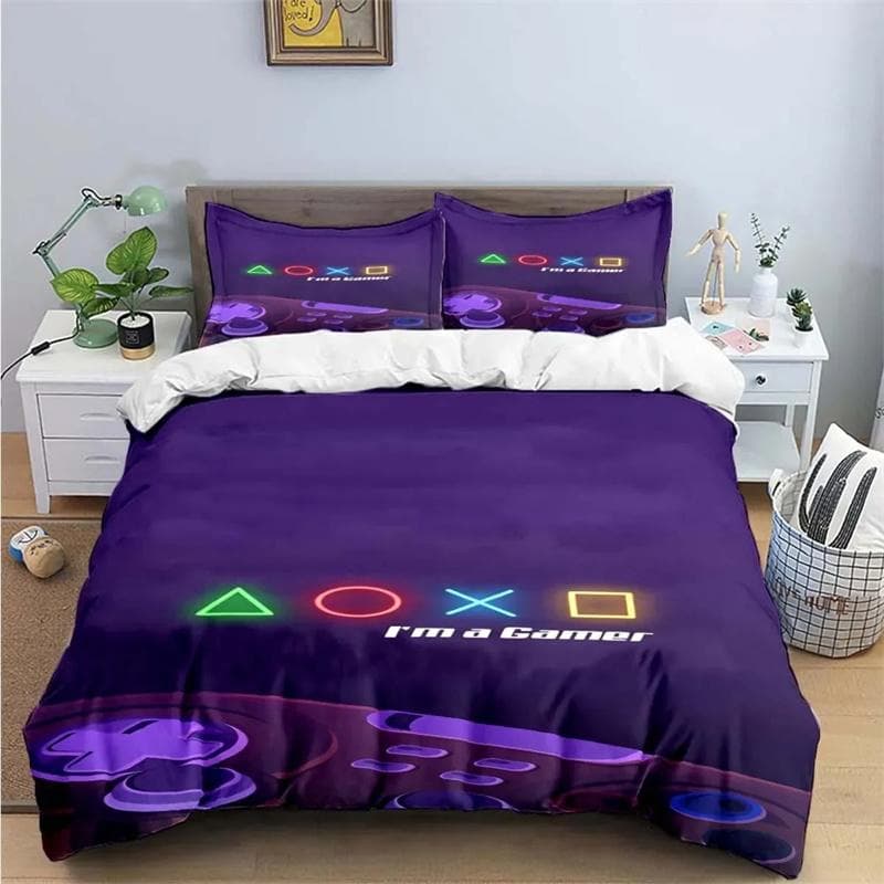 Gamer Controller 3D Print Bedding Sets Exquisite Bed Supplies Set Duvet Cover Bed Comforter Set Bedding Set Luxury Birthday Gift 135X200cm-2pcs