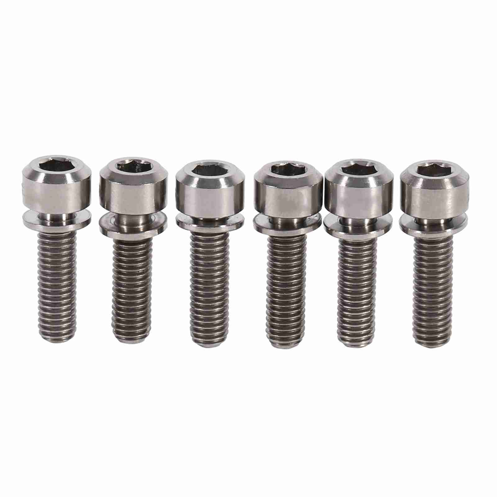 M5 x 18mm Titanium Bicycle Stem Screws Bolts With Spacer Cycling Pack Of 6(rainbow)
