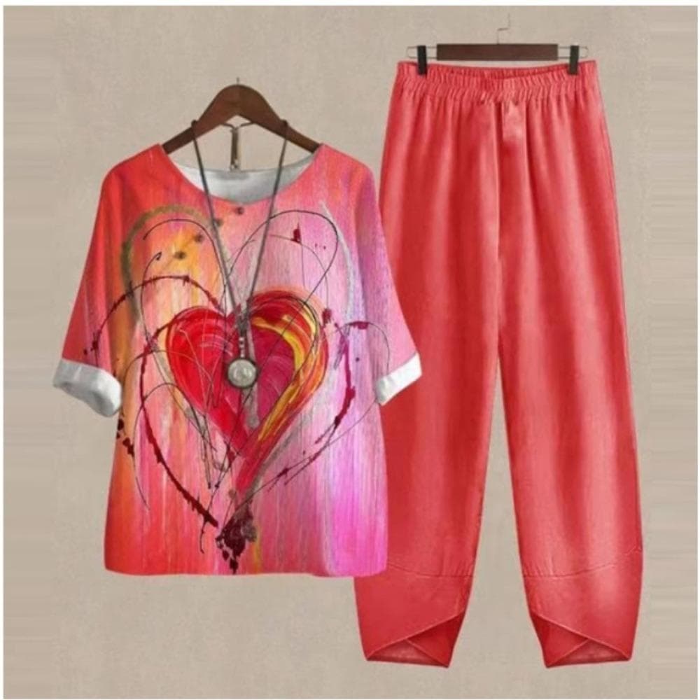 QICED Women's Fashion Summer Spring Solid Color Print Short Sleeve Suspenders Trousers Pants Suits XXXL