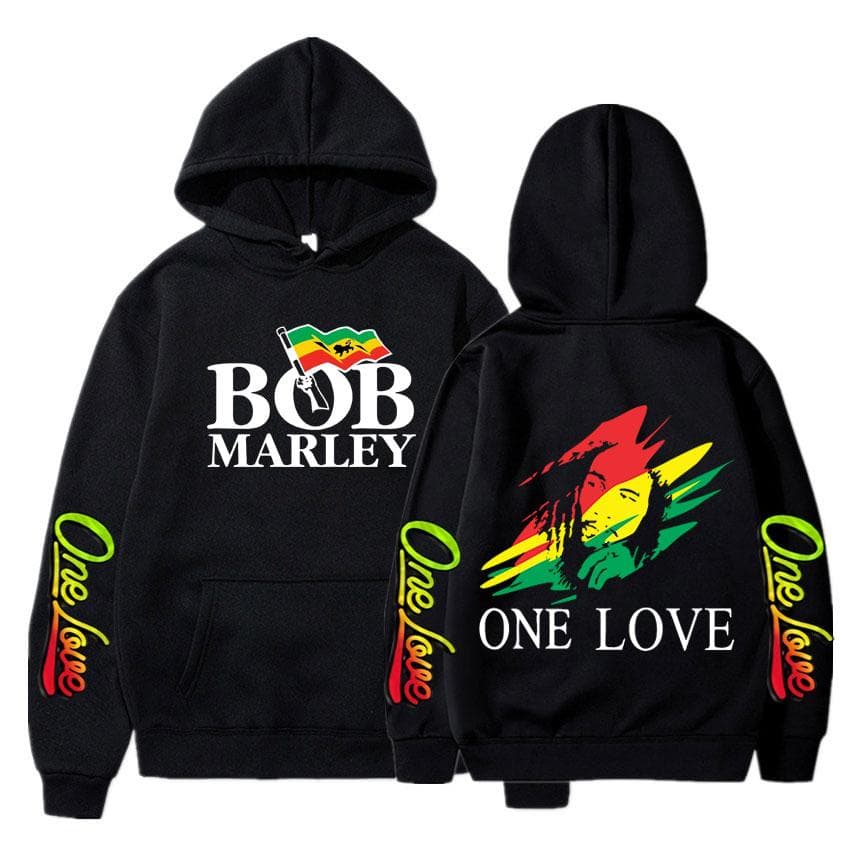Rapper Bob Marley Hoodies Legend Reggae One Love Hooded Sweatshirts Men Women Fashion Long Sleeve Oversized Pullovers Streetwear S