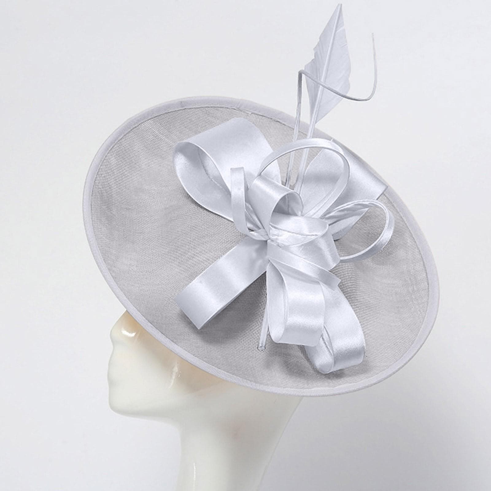 Women Fascinator Hats Tea Party Hat Vintage Hat Headband For Cocktail Head Band Large Solid Color Fashion Exquisite Headwear One Size
