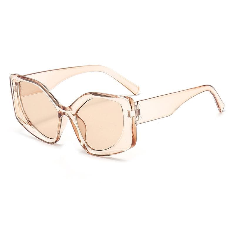 Big Frame Vintage Cat Eye Sunglasses for Women Men Retro Square Polygon Sun Glasses UV Protection Fashion Eyewear MULTI