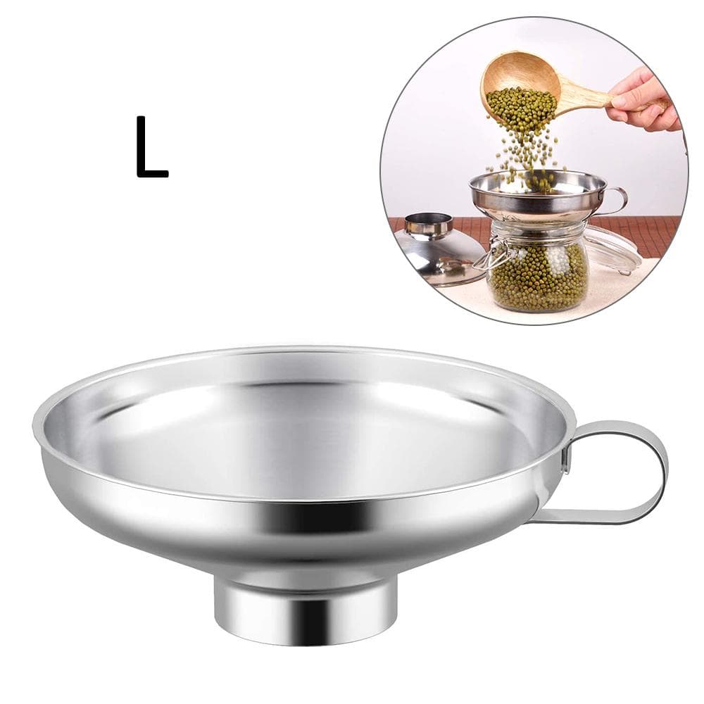 Wide Mouth Liquid Funnel For Jars Stainless Steel Canning Funnels Flask Filter For Oil Wine Water Spices Kitchen Tools Gadgets L