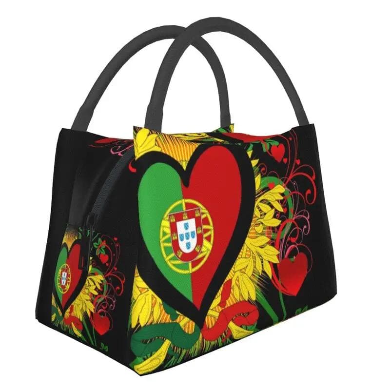Jamaican Flag Thermal Insulated Lunch Bag Women Patriotism Resuable Lunch Tote for Office Outdoor Storage Meal Food Box 28x17x16CM ivory