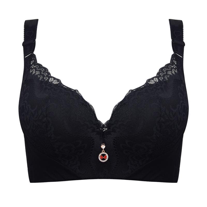 FallSweet Women's Lace Bra Push Up Underwire Bras Plus Size Brasserie with Padded 34 to 50 36C black