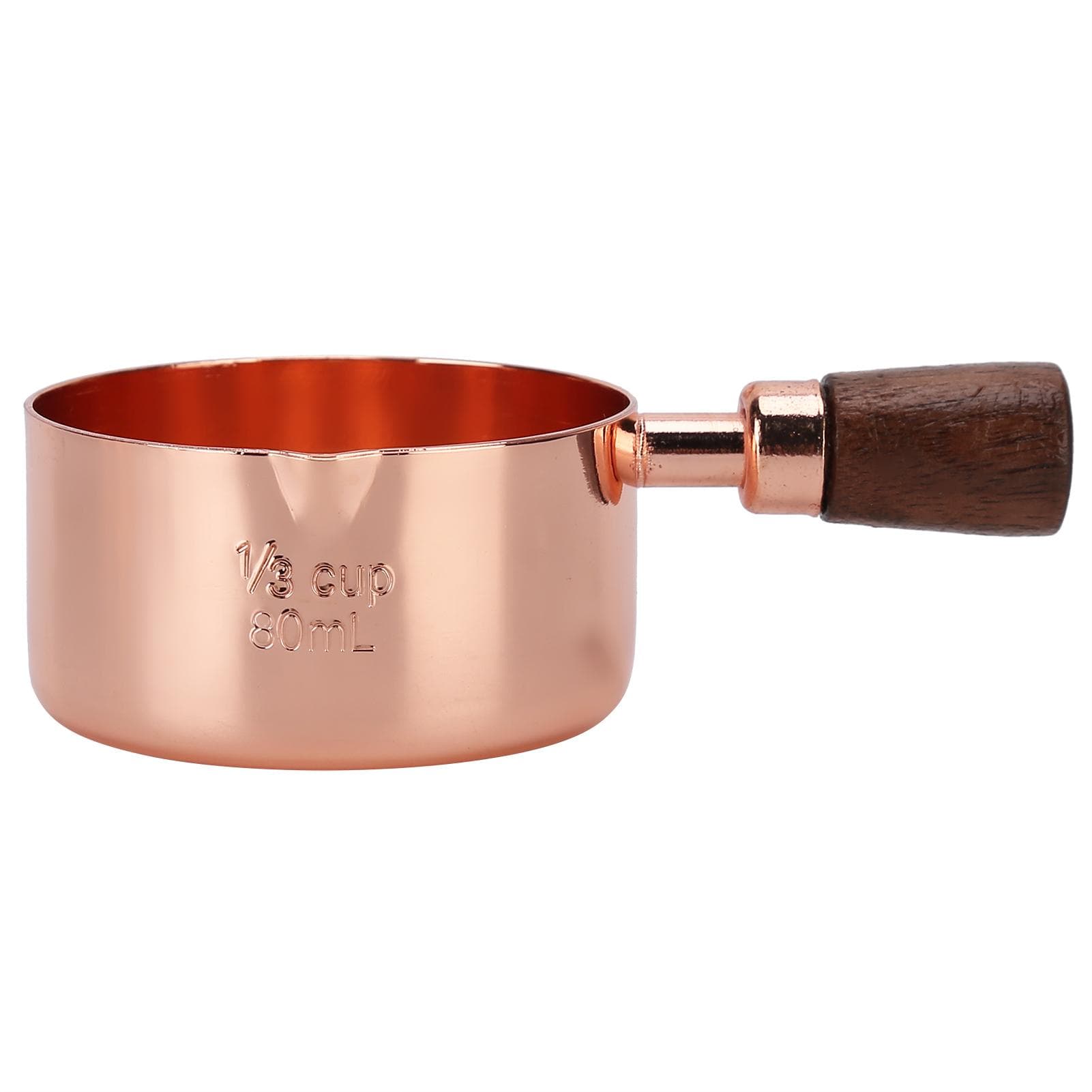 Sauce Pan Wooden Handle Rose Gold Stainless Steel Sauce Pot for Cooking Kitchen Ware1cup