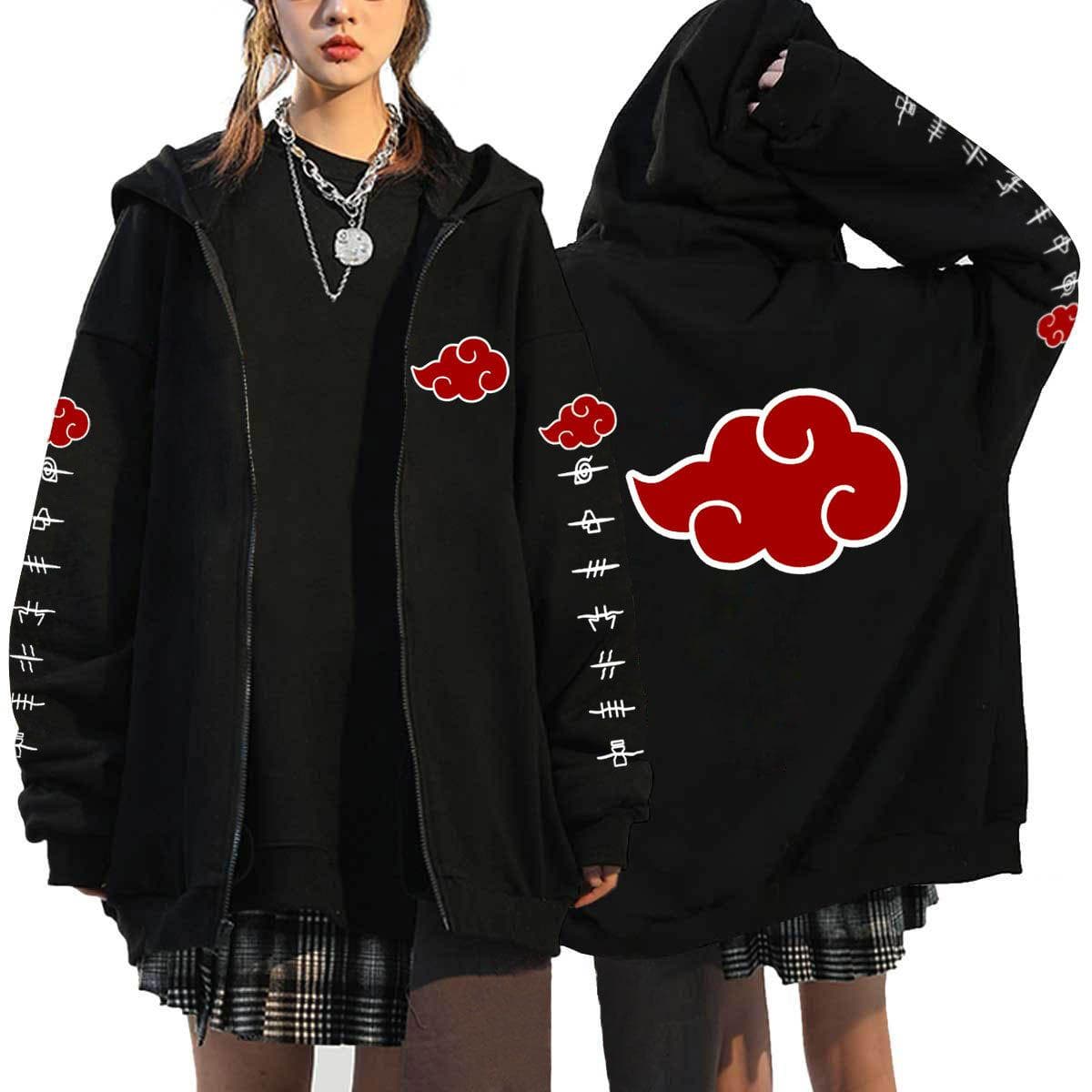 Japanese Anime Naruto Hoodies Men Kawaii Harajuku Manga Graphic Zipper Coats Uchiha Itachi Sasuke Printed Streetwear Sweatshirts Unisex Pullovers Tops XXL