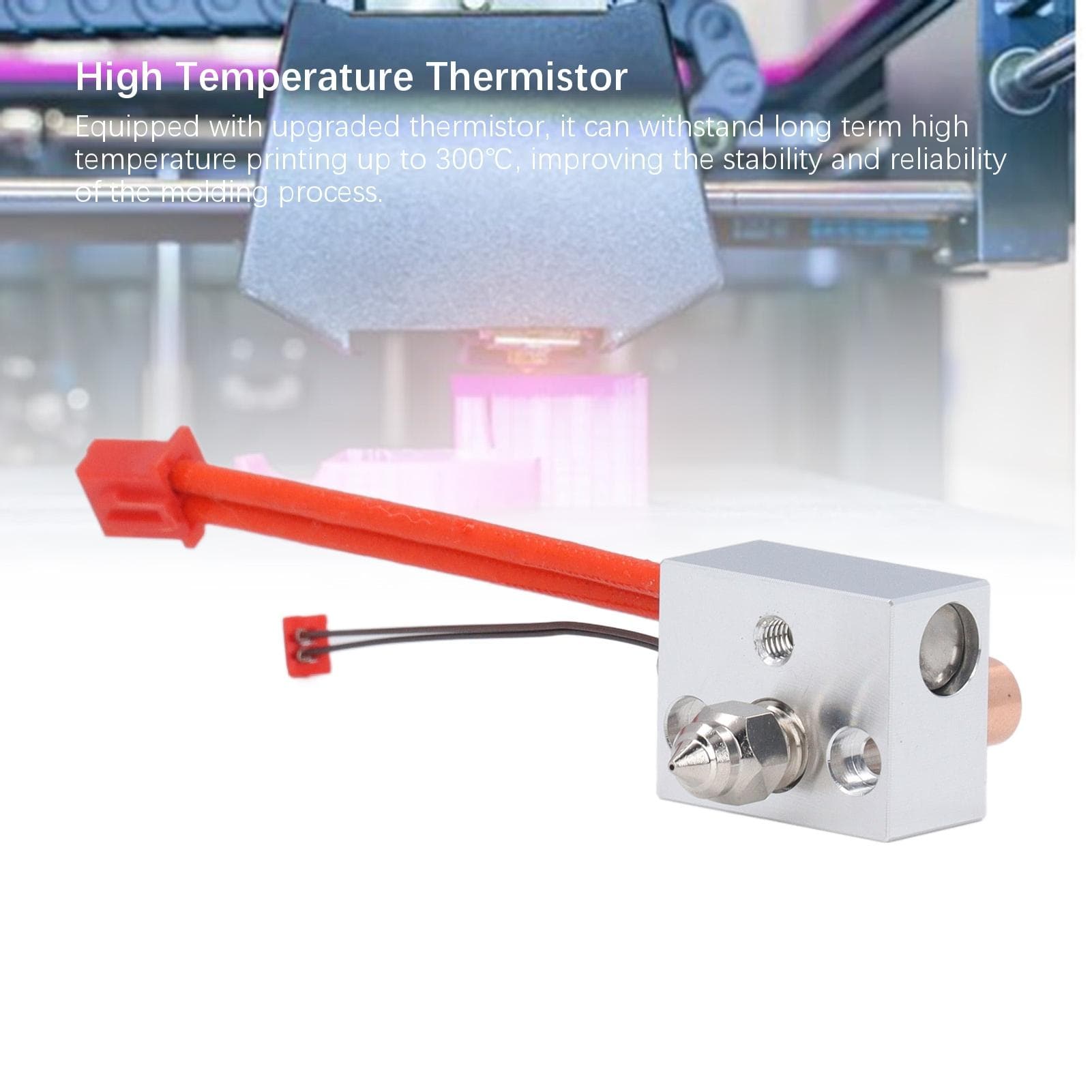 Hotend Upgrade Kit Bimetallic Heatbreak with 4Pcs 0.4MM Nozzles 300 celsius  High Temp Printing Set for