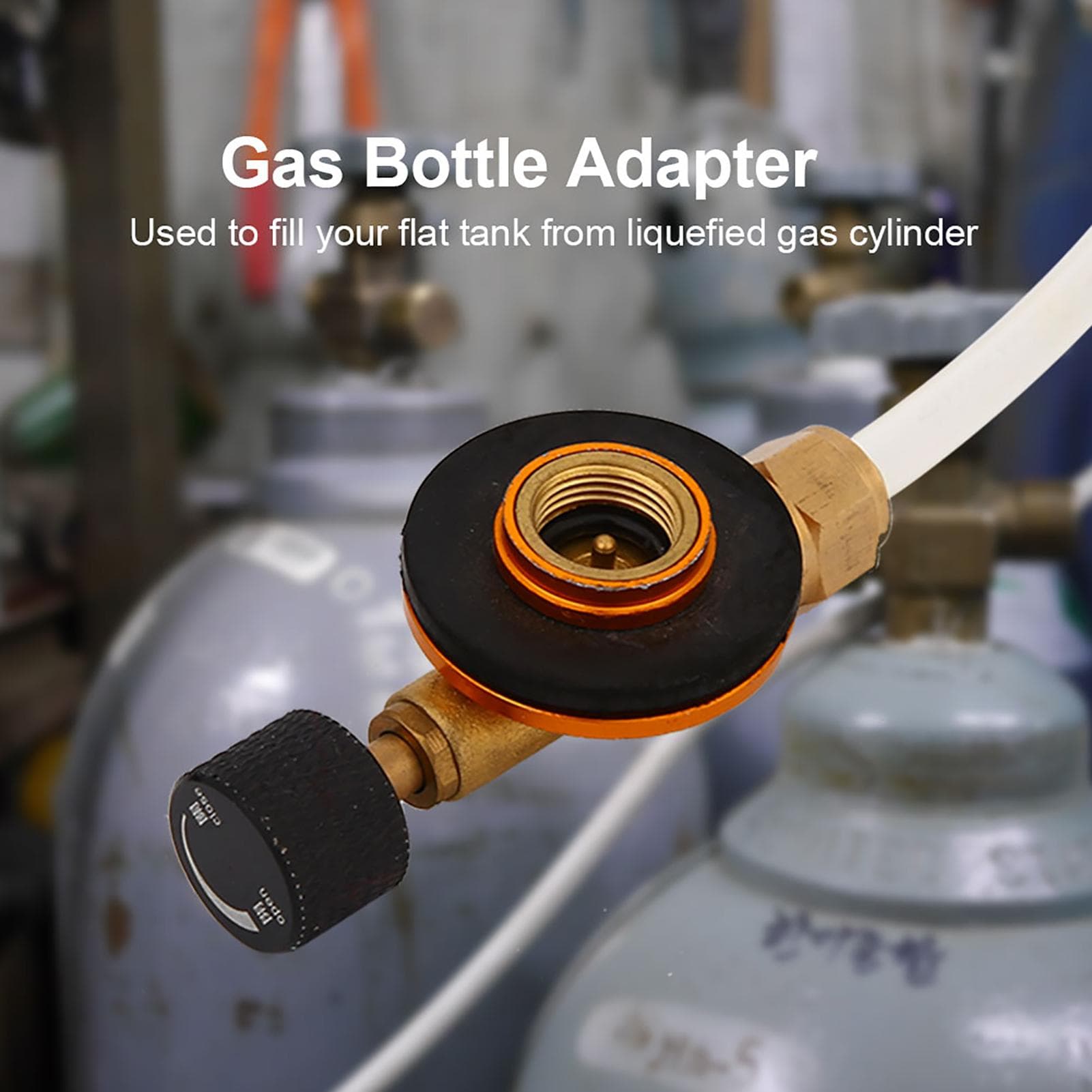 Outdoor Camping Stove Refill Adapter Converter Gas Bottle LPG Flat Tank Connector