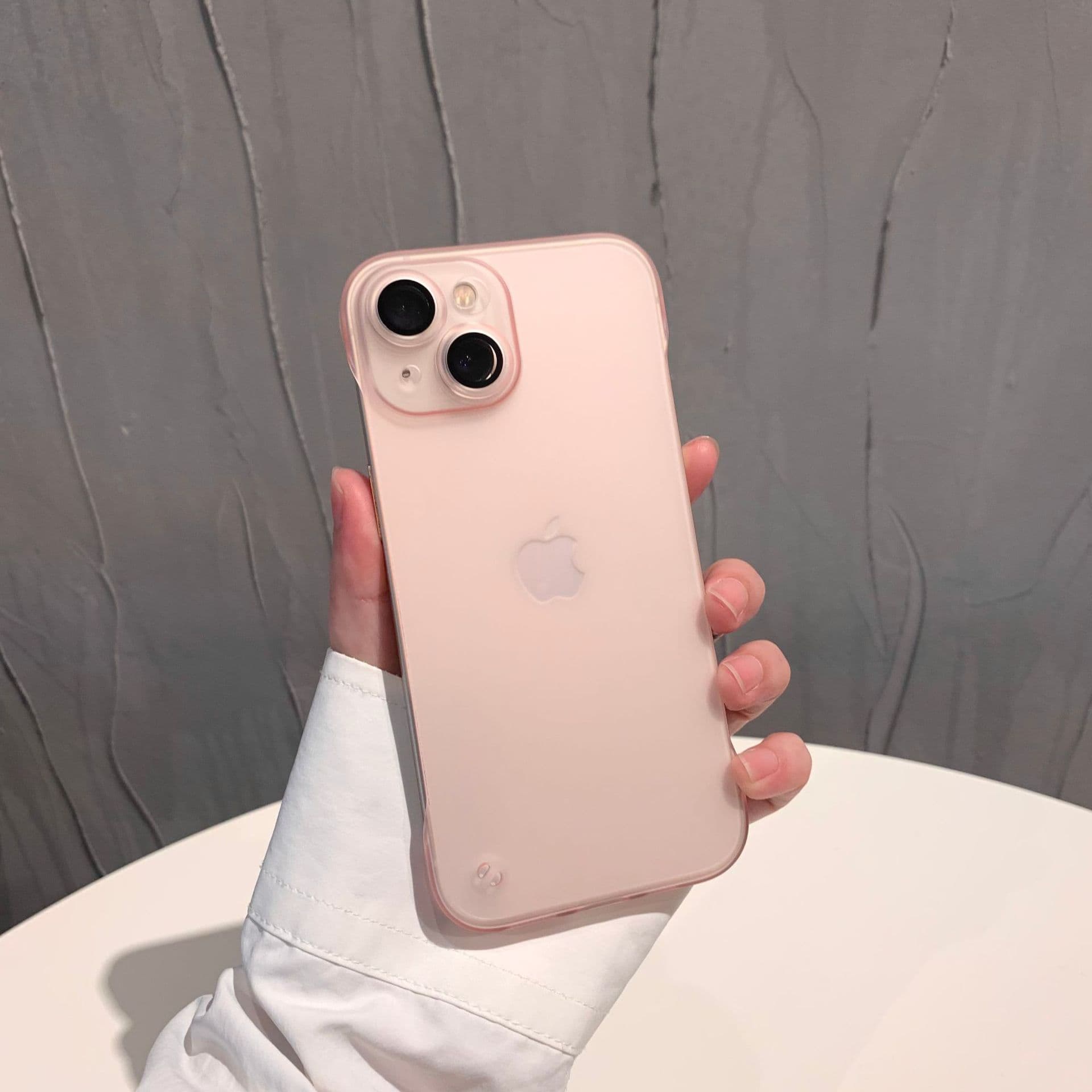 Applicable To Apple 16pro Frameless Semi-transparent Mobile Phone Case IPhone 15 Matte Ultra-thin PC Ice Mist I14 Fine Hole Sleeve iPhone12