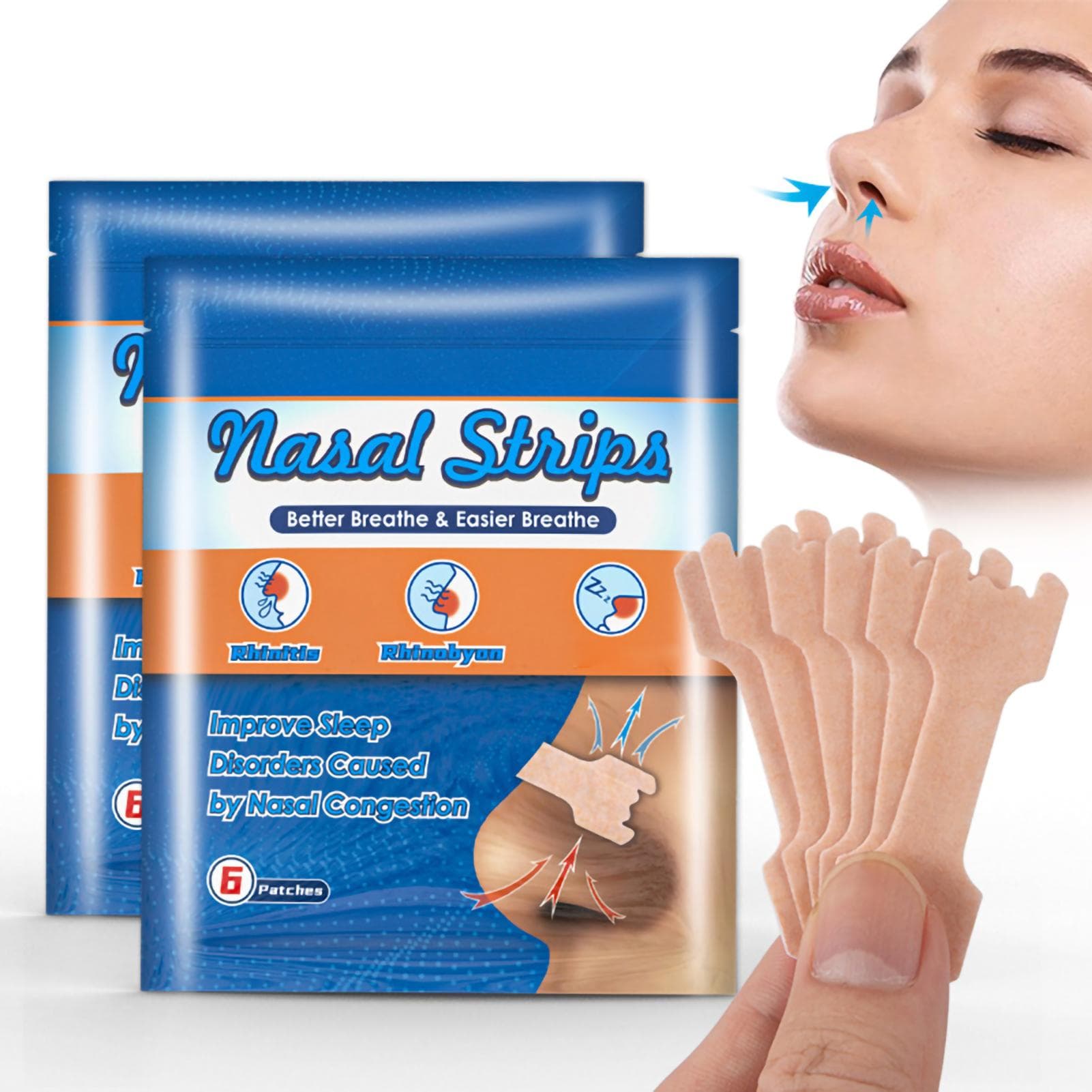 12 Pcs Nasal Strips for Snoring Reduce Snoring Strips Sleeping Strips Nose Patches Improve Sleep white