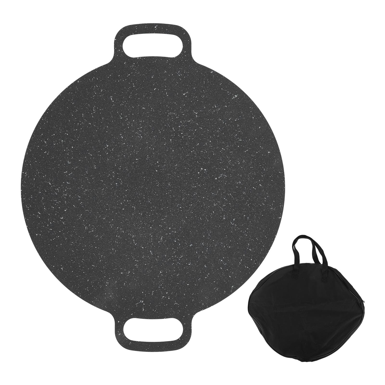 Round BBQ Grill Pan with Storage Bag Non Stick Barbecue Grill Griddle for Camping Kitchen 36cm/14in 30cm/11.8in