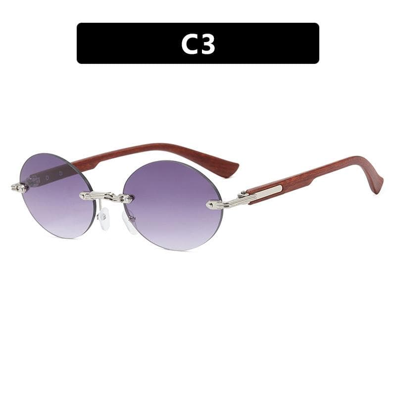 Ladies' glasses, rimless trimmed oval sunglasses
