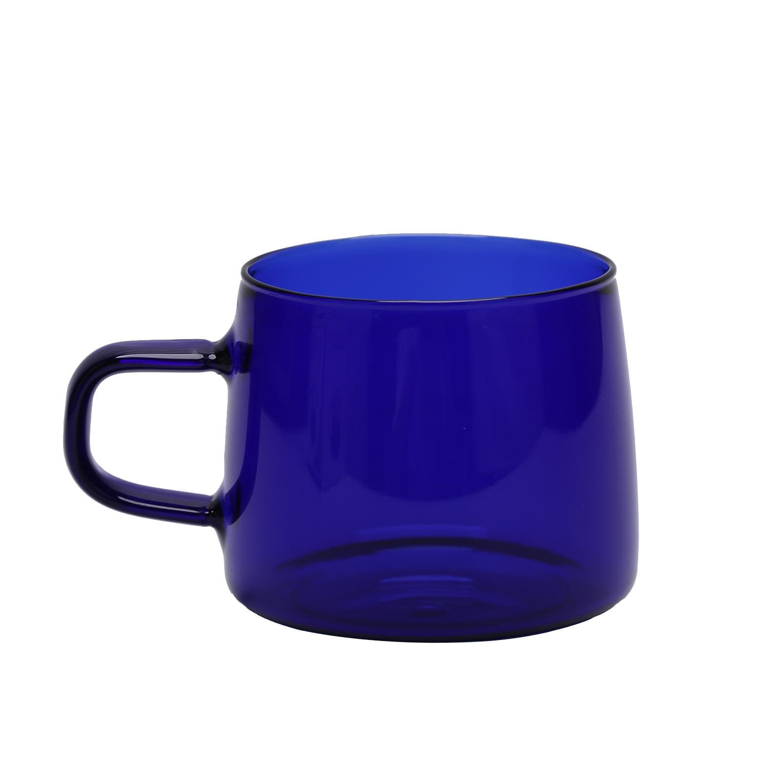 350ml Glass Coffee Cup Crystal Coffee Mug with Handle High Temperature Resistance for Home and blue