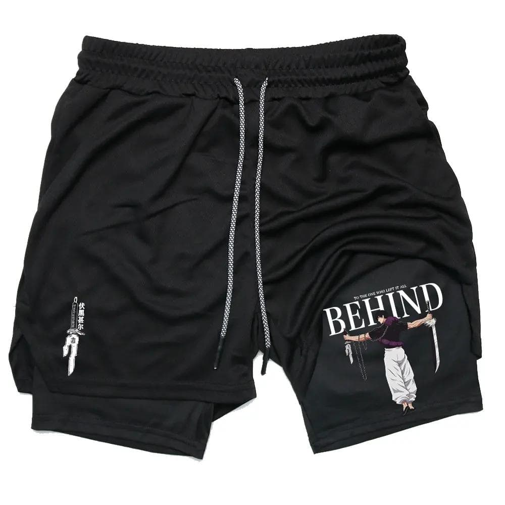 Anime Performance Shorts Toji Printed Men GYM Casual Sports Shorts Workout Running Mesh 2 In 1 Sport Short Pants XXL
