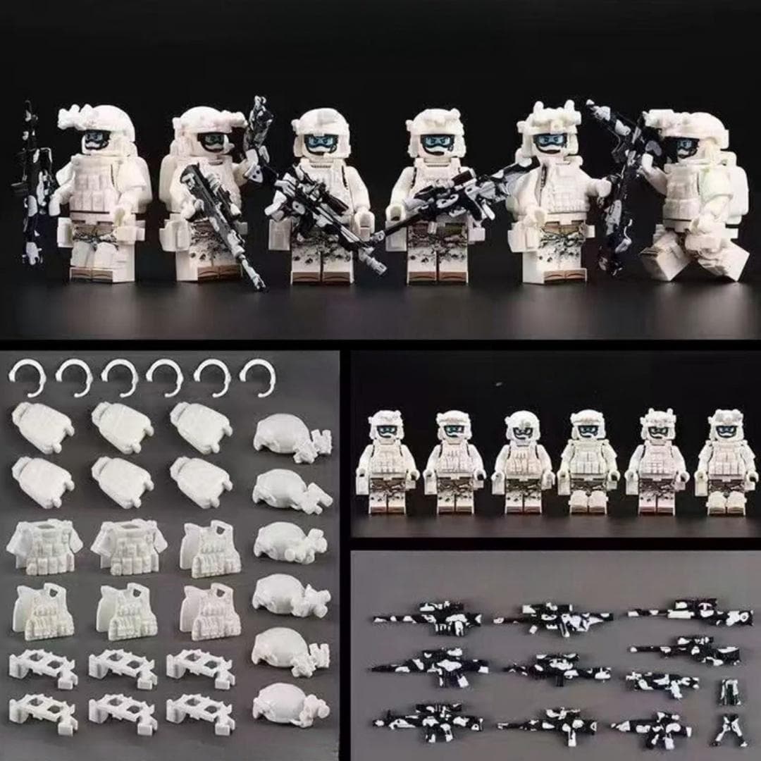Military Special Forces Minifigures Building Blocks SWAT Ghost Commando Police Soldiers Army Action Figure Weapons Bricks Kids Toy Birthday Gifts No Box