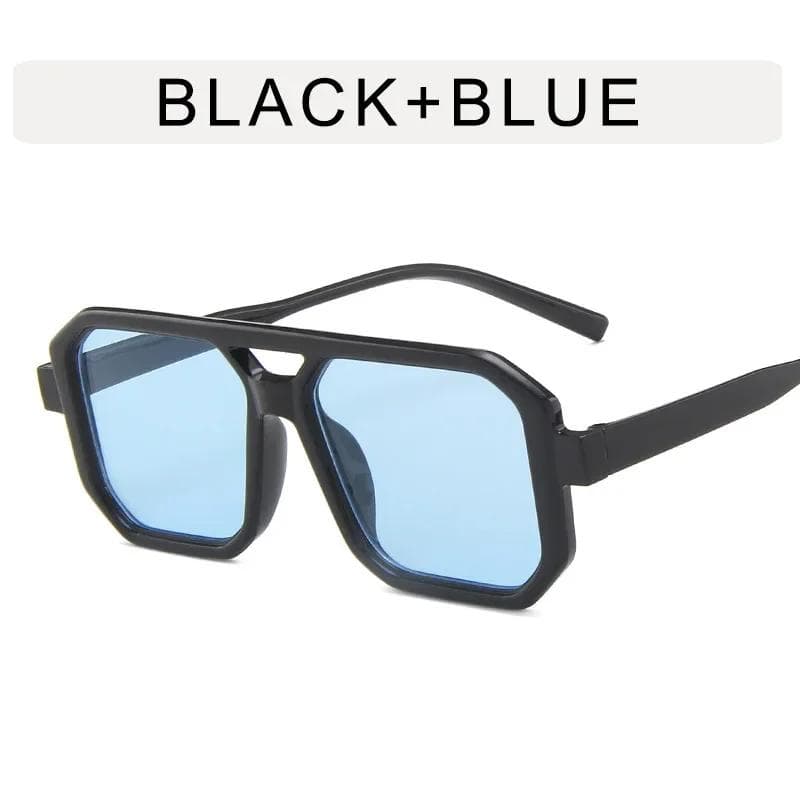 Retro Double Bridges Women Sunglasses Fashion Square Small Frame Gradient Sun Glasses Men Classic Black Eyewear Trendy As Picture