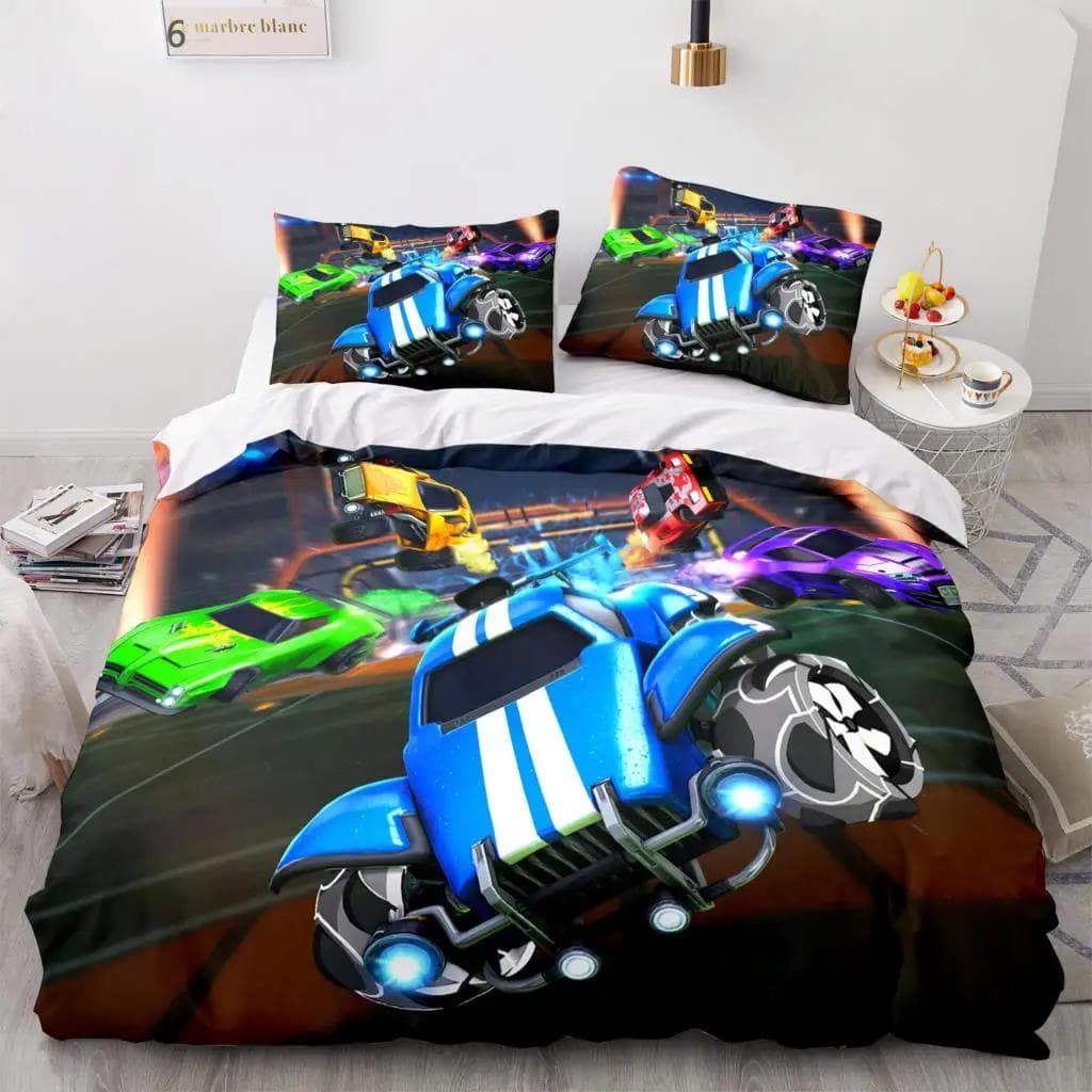 Rocket League Bedding Set Bedspread Single Twin Full Queen King Size Car Rocket League Bed Set Children's Bedroom Duvetcover 200x229cm 79x90in