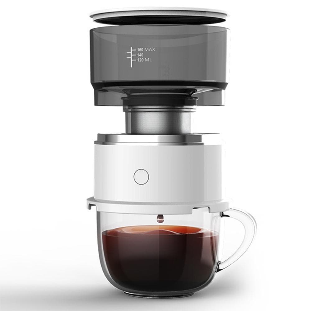 Coffee Maker Portable Espresso Machine Tritan Water Tank Mini Electric Drip Outdoor Coffee Pot white