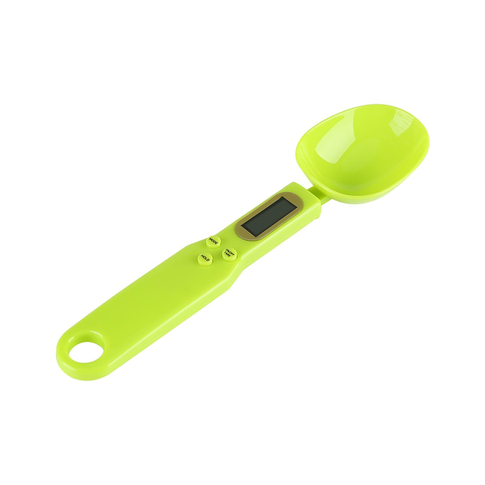 Portable 500g/0.1g Electronic LCD Digital Kitchen Food Scale with Measuring Spoons (Green) Green