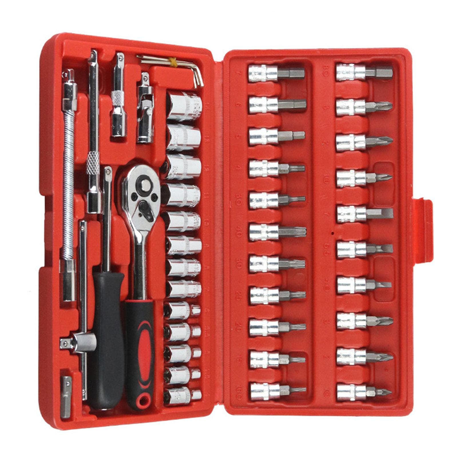 Socket Wrench Auto Repair Tool 14 Shank CR V Rotary Bits Wrench Socket Connector Set for Household
