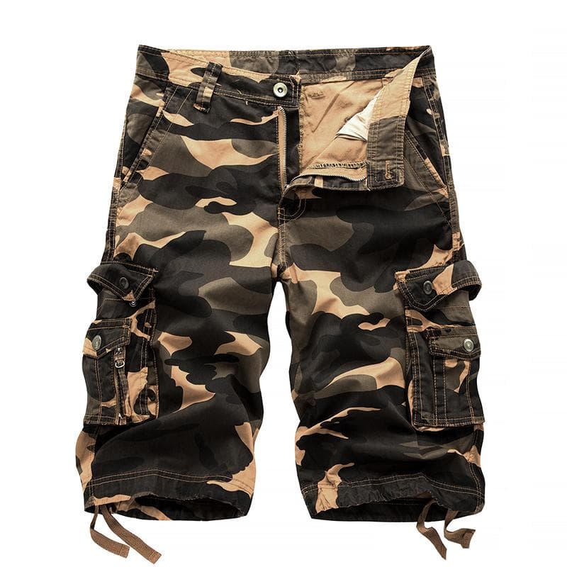 2025 Summer Military Camo Cargo Shorts Fashion Camouflage Multi-Pocket Homme Army Casual Shorts Bermudas Masculina Plus size 40 38 khaki