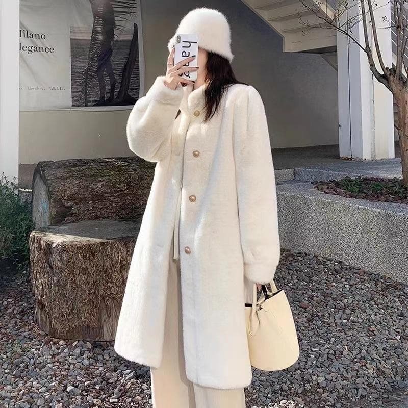 Coat Women's Autumn and Winter New Coat Women's Long Style High Sense L