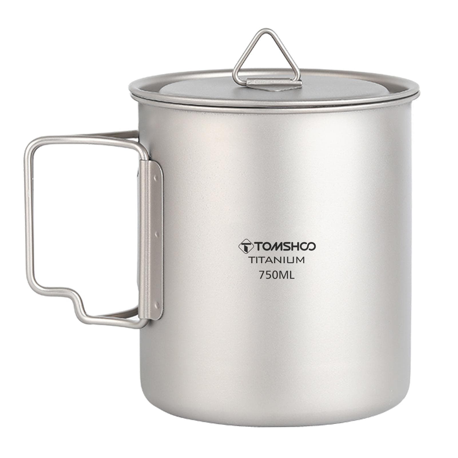 TOMSHOO Titanium Water Cup 750ml Ultralight Portable Coffee Mug Tea Cup with Lid and Foldable 750ml cup