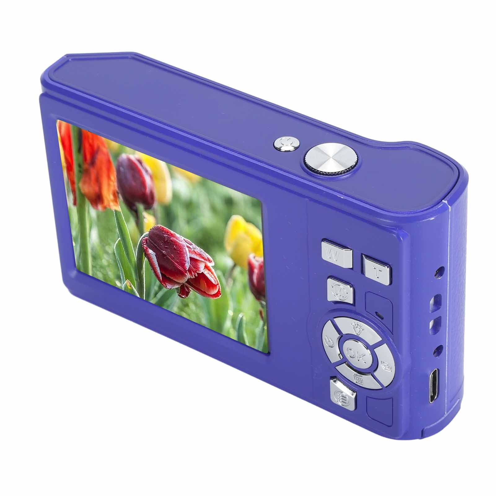 Digital Camera 48MP 2.7K HD 8x Zoom Compact 2.8 Inch IPS Display Auto Focus Anti Shake Digital blue