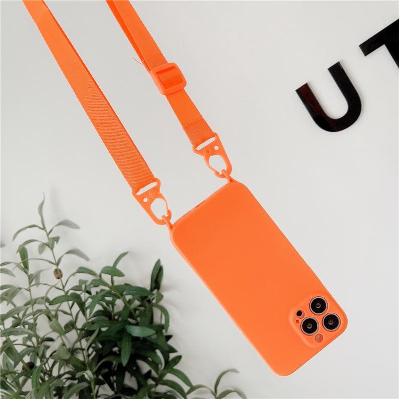 Crossbody Necklace Strap Lanyard Cord Soft Silicon Phone Case For iPhone 15 13 12 11 14 Pro Max X XR XS Max 7 8 Plus Back Cover For Iphone 15Pro MAX