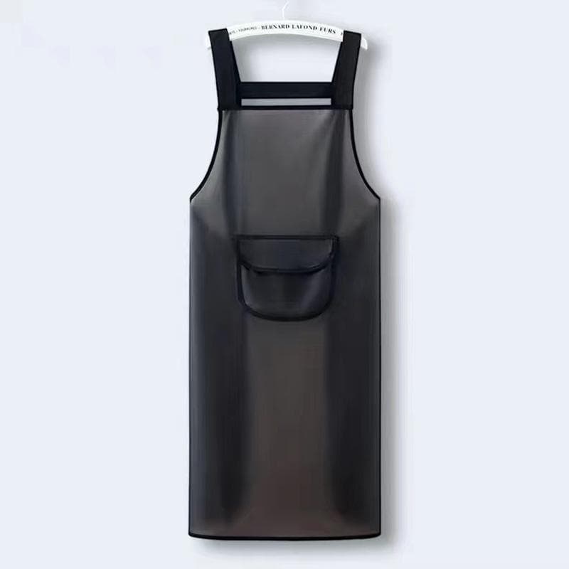 Waterproof Kitchen Apron Household Oil Resistant Work Apron Transparent Black Dirt-Proof Cleaning Aprons 95cm