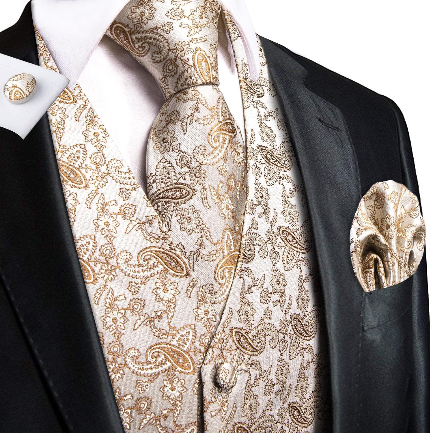 50 Colors Mens Vest Sleeveless V-Neck Pockets Waistcoat Tie Set Wedding Casual L