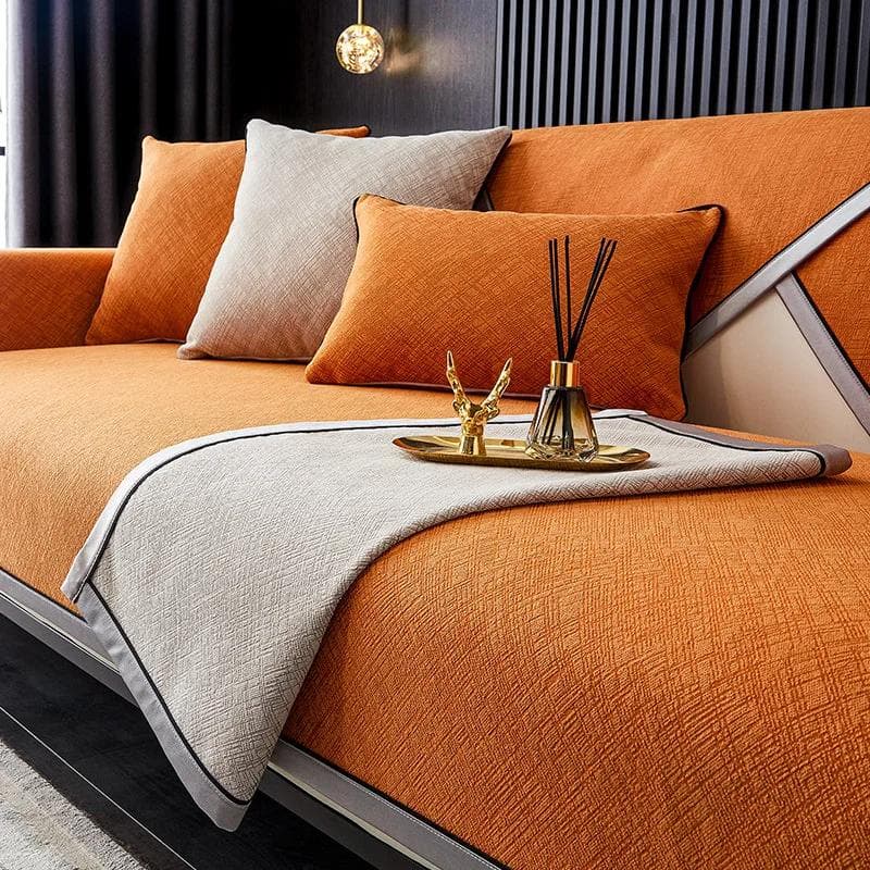 High End Leather Sofa Cushion Modern Minimalist and High-end Anti-skid Cushion Four Seasons Universal Light Luxury Sofa Cover 50x70cm