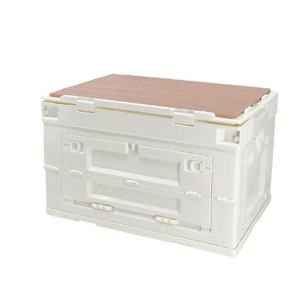 Outdoor Camping Picnic Storage Box Foldable Car Backup Storage Box Multifunctional Plastics Box khaki
