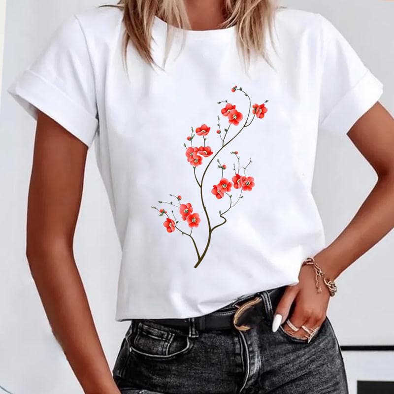 Short Sleeve Leopard Love Letter Trend Women's Print Tee Top Summer Fashion Tshirt Woman Female Basic T Clothing Graphic T-shirts M