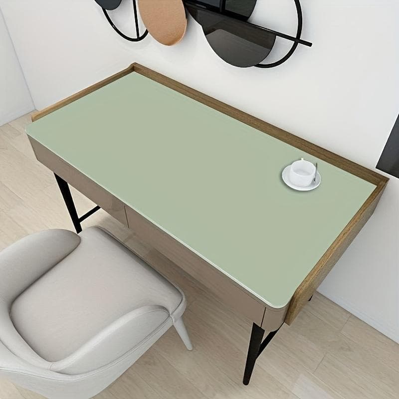 1pc Oil- and Water-resistant, Anti-scald, Eco-leather Table Runner, Solid Colour, Rectangular, Non-washable, Light Luxury C